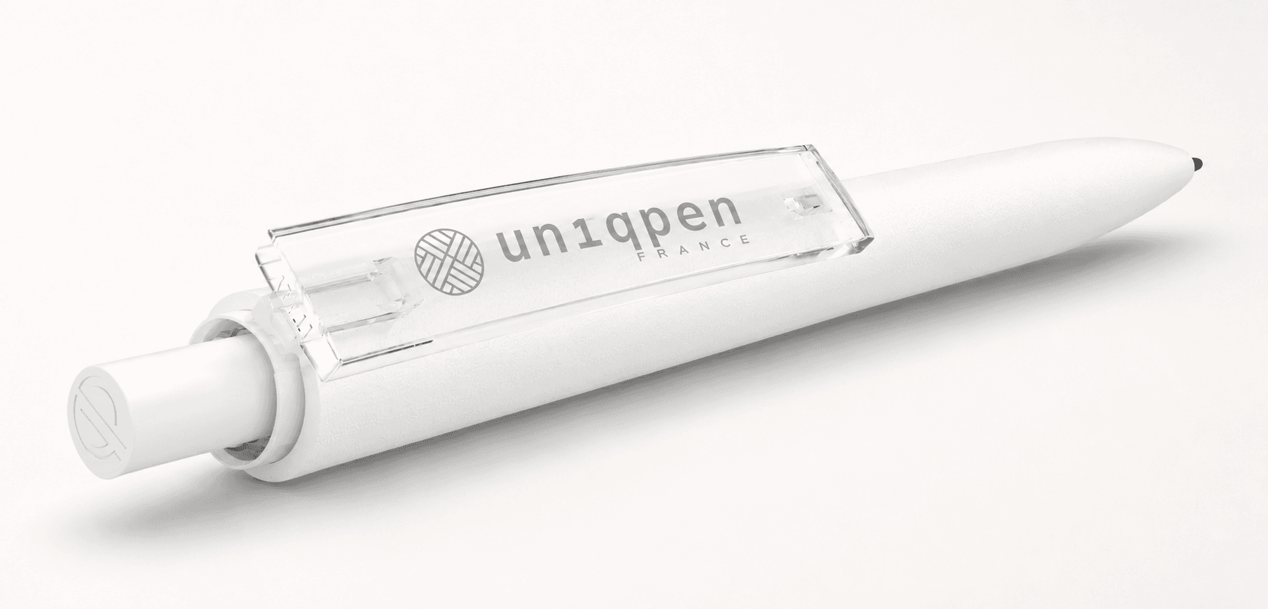 Stylo UN1QPEN blanc avec marquage noir